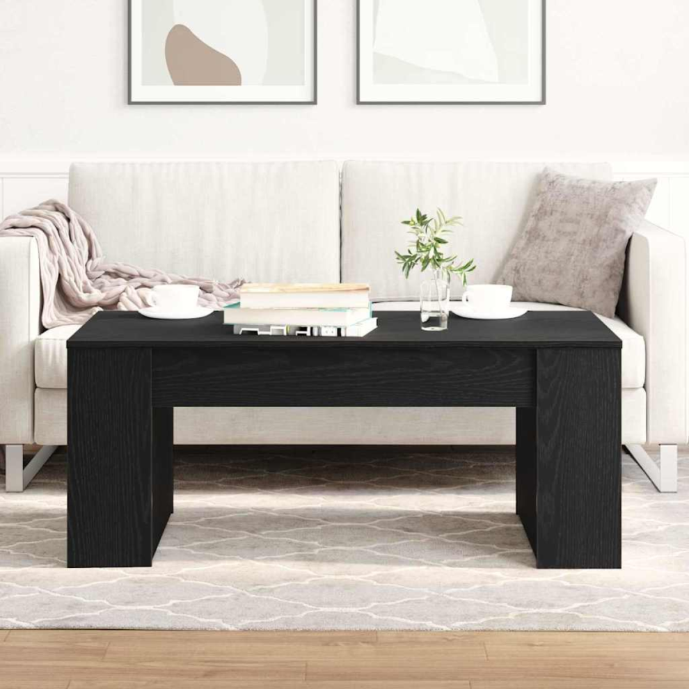 Vidaxl Coffee Table Black Oak 102 X 55 X 42 Cm Engineered Wood