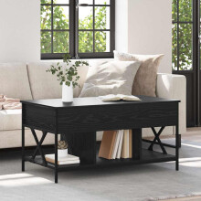 vidaXL Coffee Table Black Oak 100 x 55 x 48.5 cm Engineered Wood