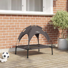 vidaXL Dog Bed Folding Manual Brown 62 x 48 x 61 cm Steel