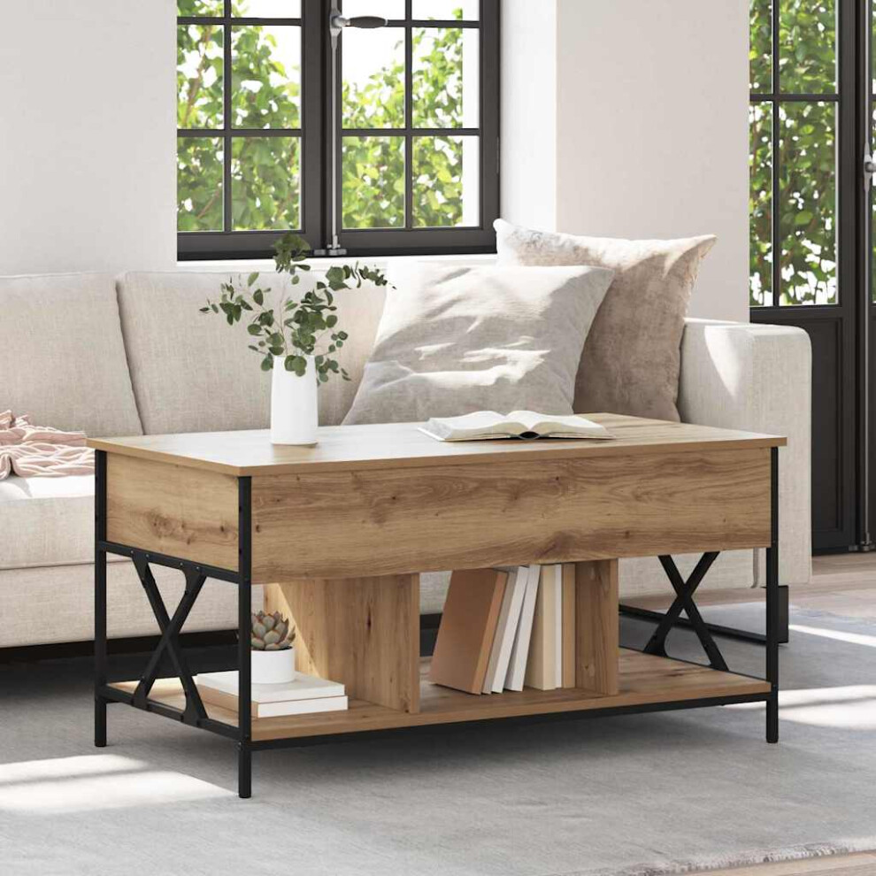 Vidaxl Coffee Table Artisan Oak 100 X 55 X 48.5 Cm Engineered Wood