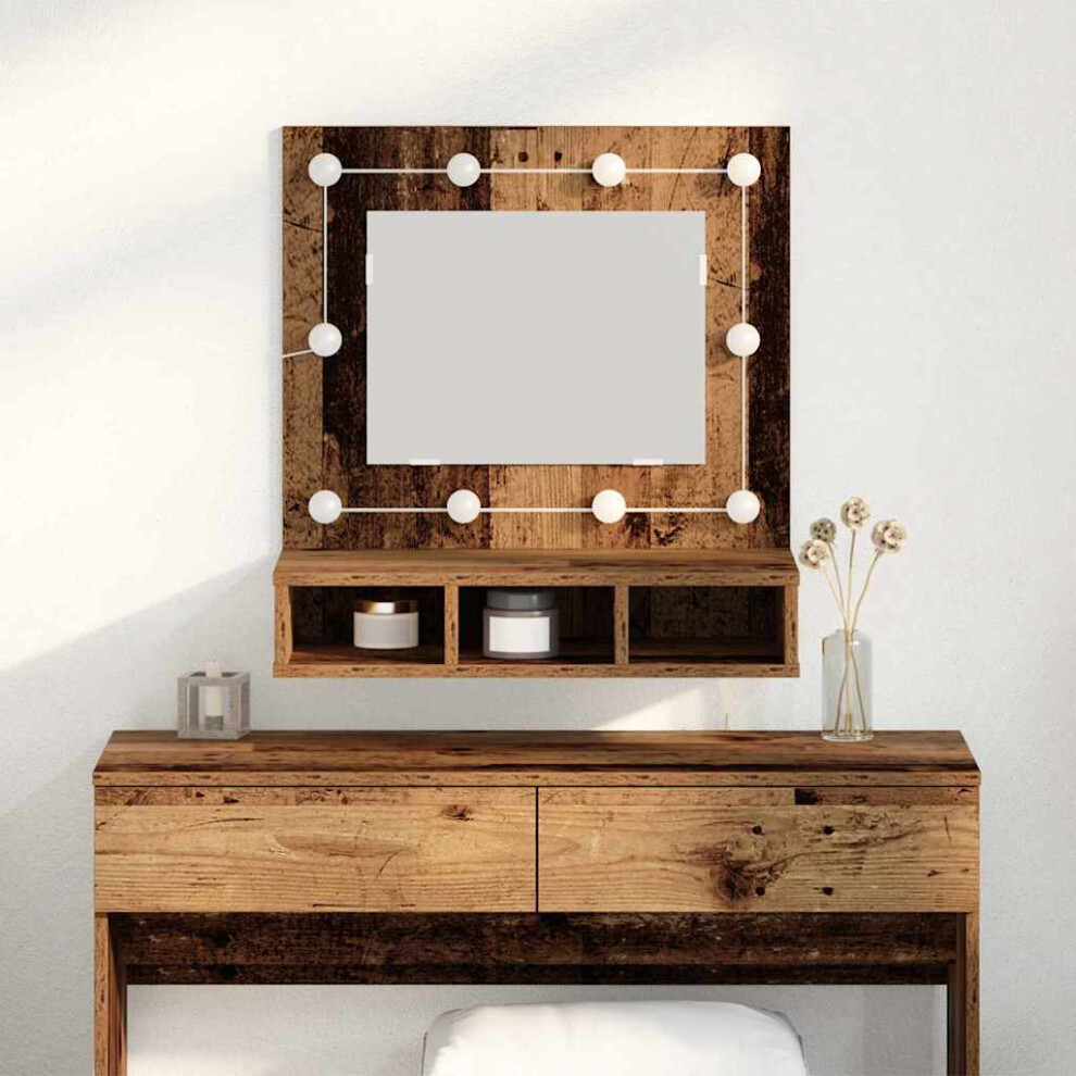 Vidaxl Mirror Cabinet Old Wood 60 X 31.5 X 62 Cm Engineered Wood
