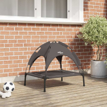 vidaXL Dog Bed Folding Manual Brown 63 x 49.5 x 60 cm Steel