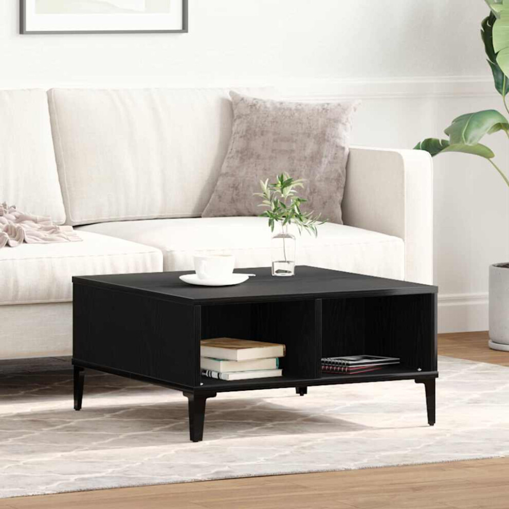Vidaxl Coffee Table Black Oak 60 X 60 X 30 Cm