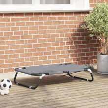 vidaXL Dog Bed Folding Manual Light Grey 80 x 55 x 18 cm Steel