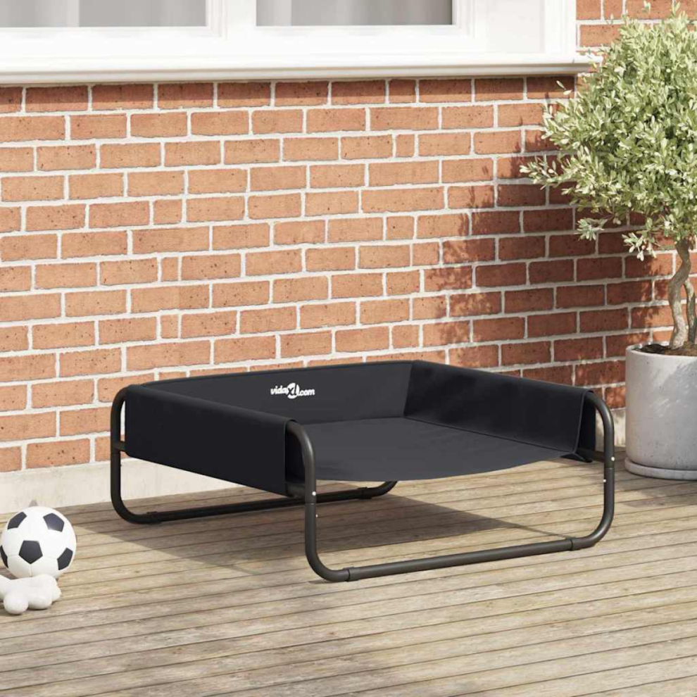 Vidaxl Dog Bed Folding Manual Black 75 X 75 X 30 Cm Steel