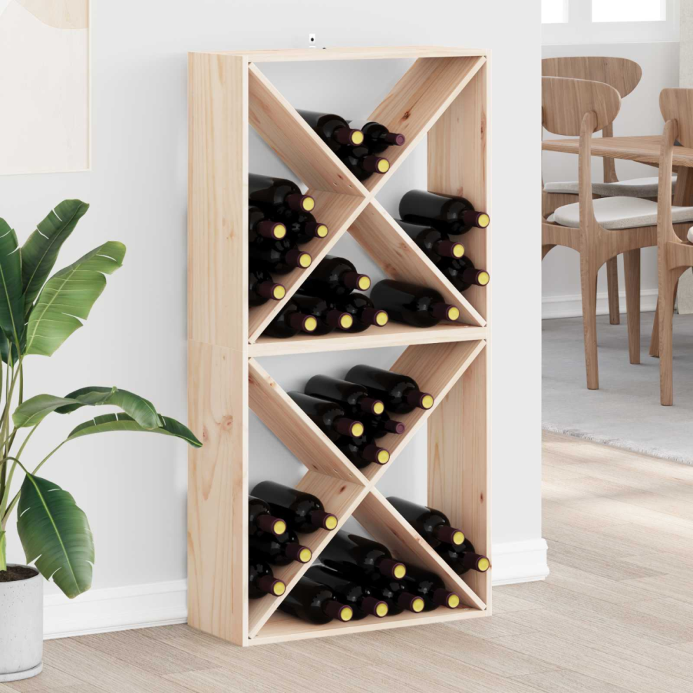 Vidaxl Wine Rack 2 Pcs Natural 62 X 25 X 62 Cm Solid Pine Wood
