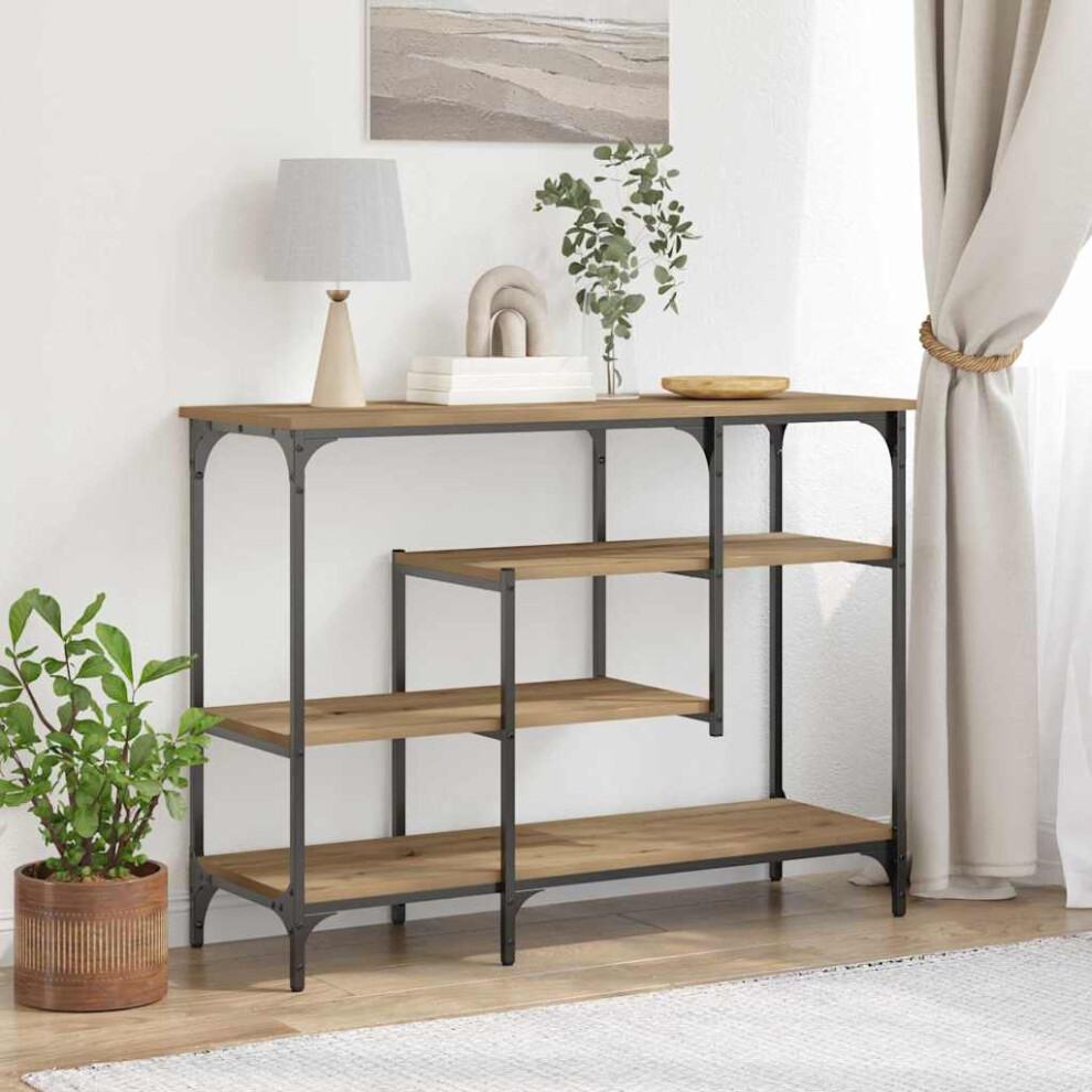 Vidaxl Console Table With Shelf Artisan Oak 100 X 35 X 75 Cm
