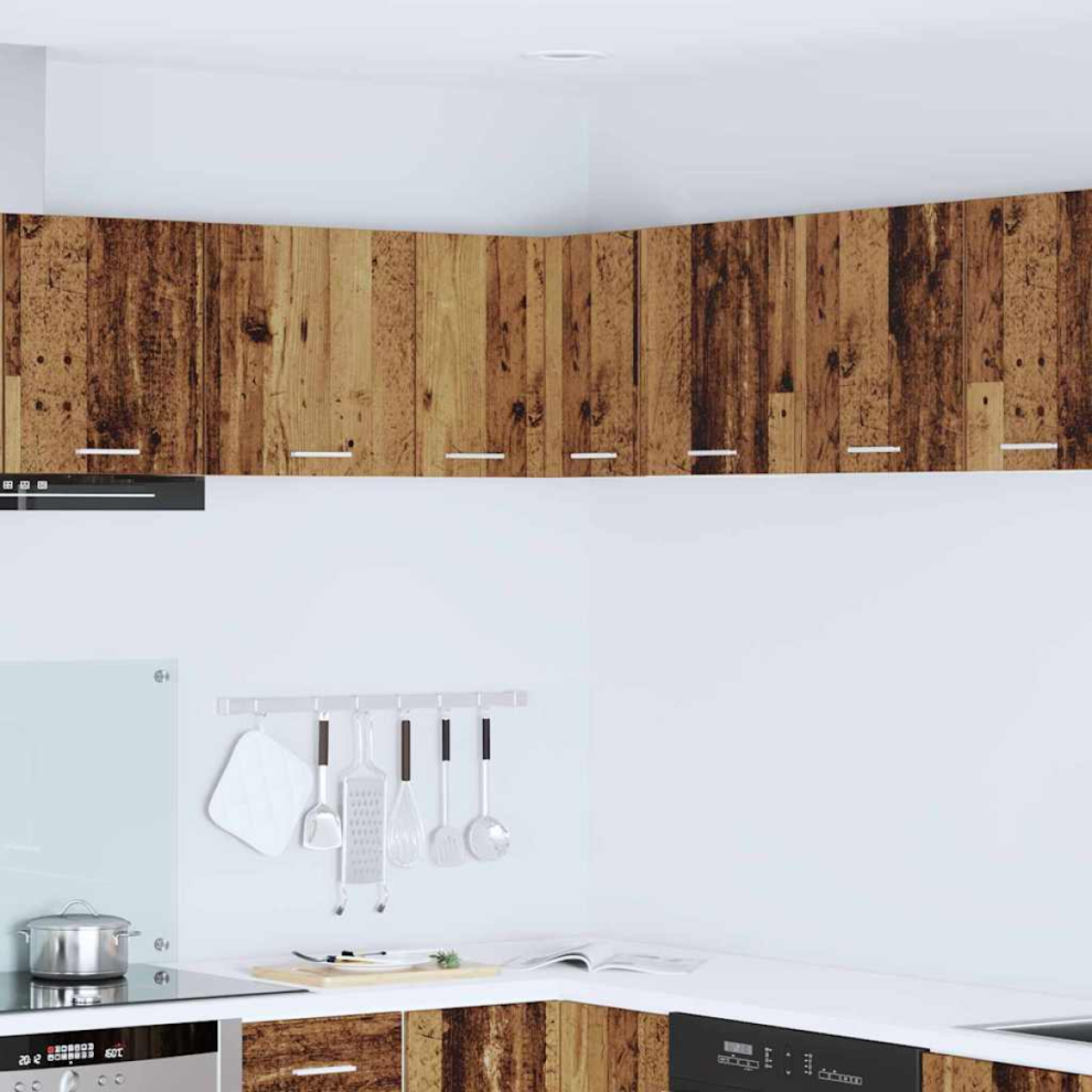 Vidaxl Hanging Cabinet With Storage Old Wood And White 57 X 57 X 40 Cm