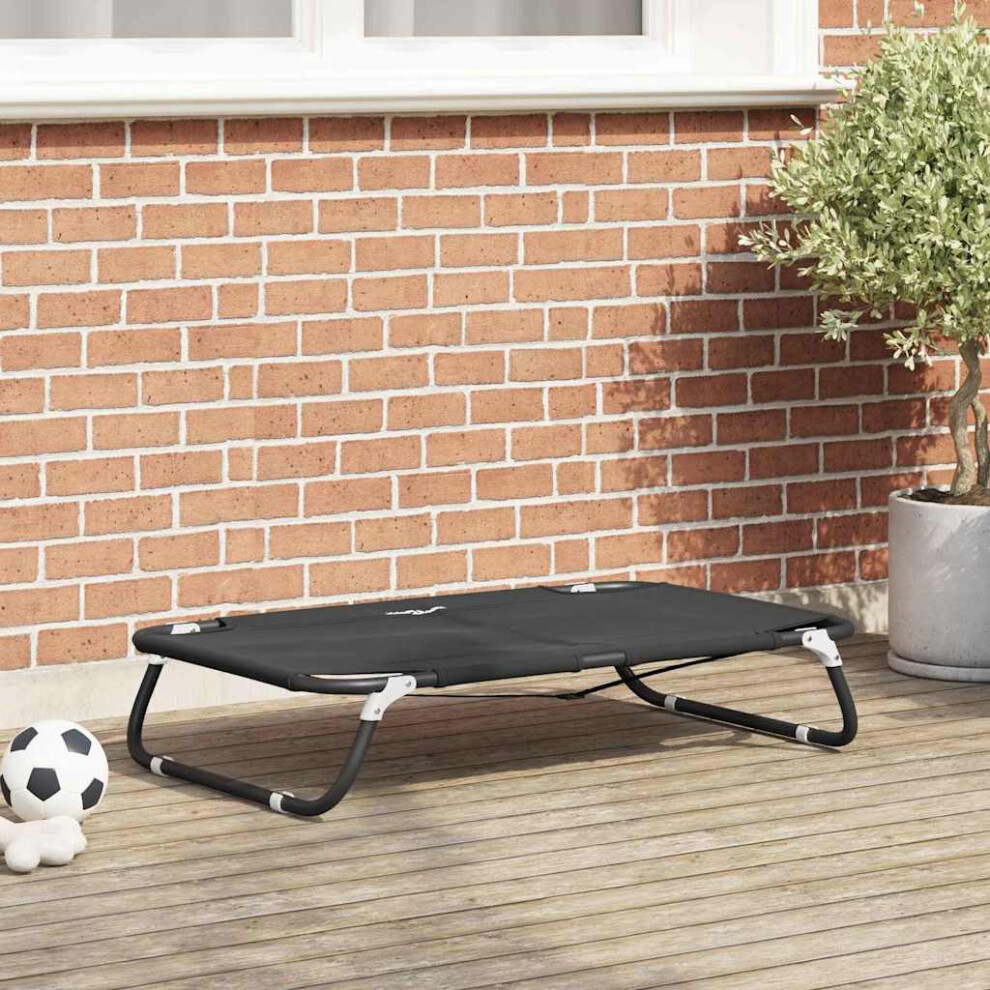 Vidaxl Dog Bed Folding Manual Black 90 X 55 X 18 Cm Steel