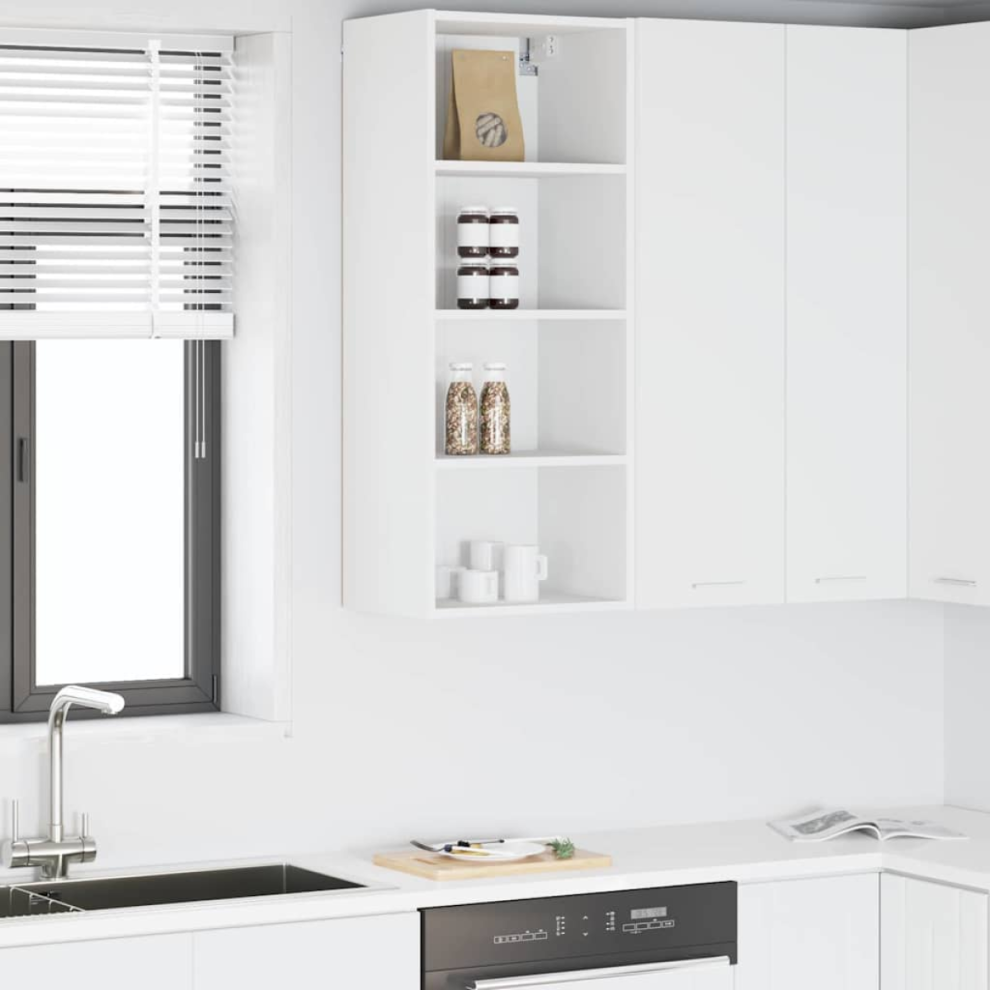 Vidaxl Hanging Cabinet White 40 X 29.5 X 100 Cm Engineered Wood