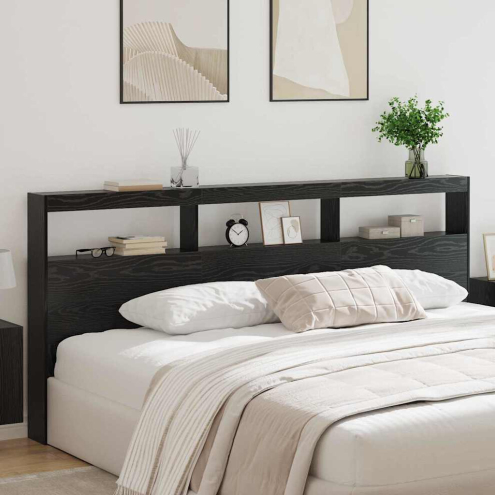 Vidaxl Headboard Oak 220 X 17 X 102 Cm Engineered Wood Black