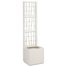 vidaXL Garden Planter with Trellis White 36 x 36 x 140 cm PP