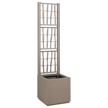 vidaXL Garden Planter with Trellis Light Brown 36 x 36 x 140 cm PP