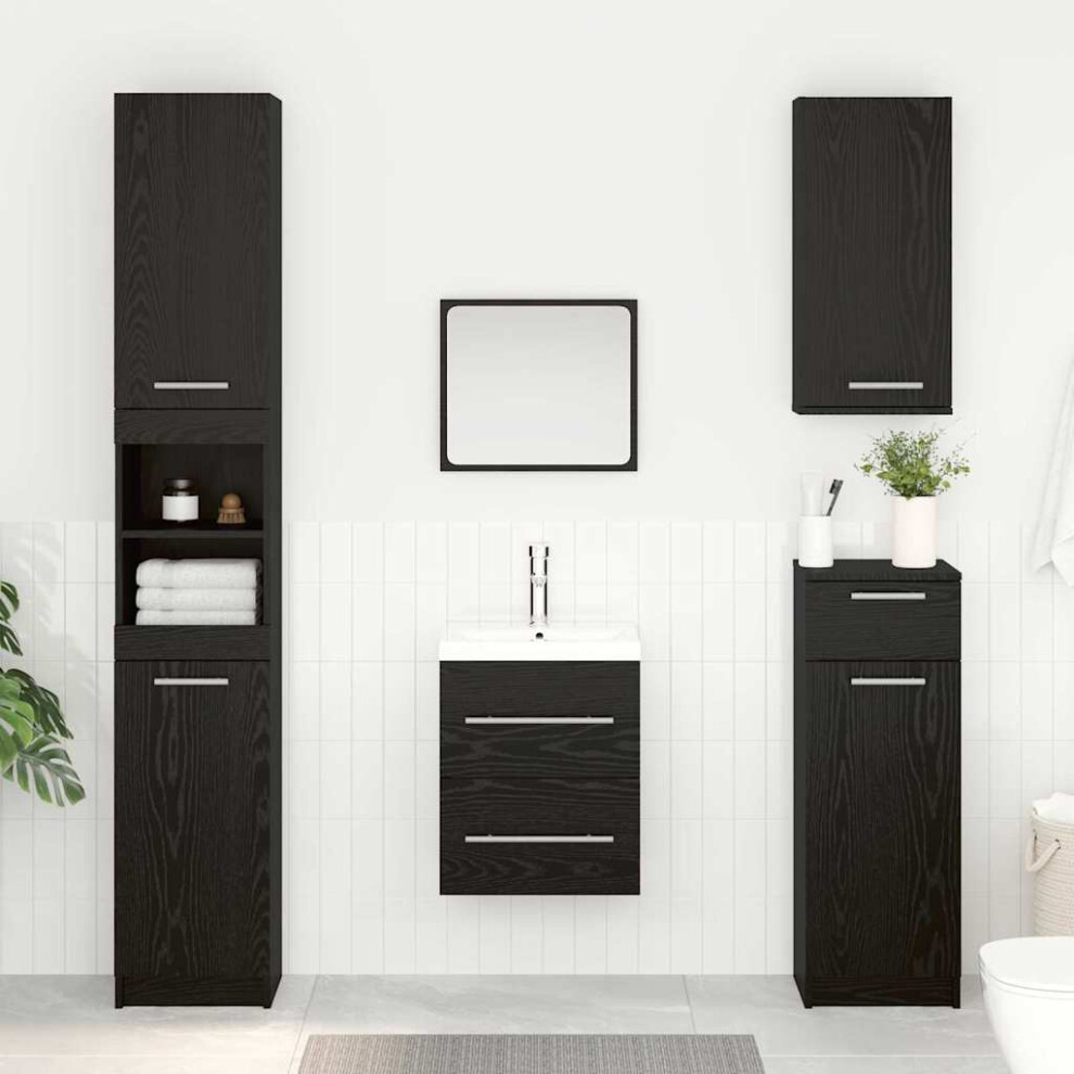 Vidaxl Sink Cabinet Oak 38.5 X 41 X 48 Cm Engineered Wood Black