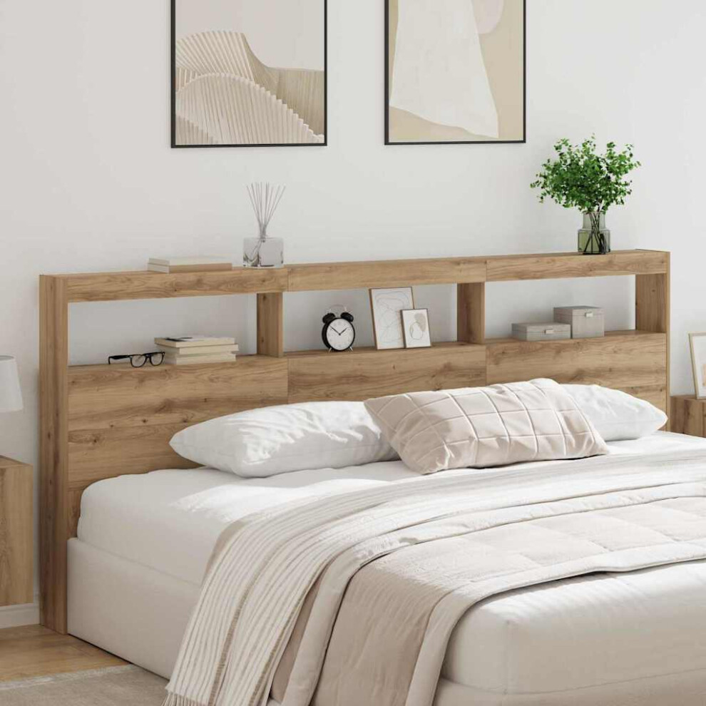 Vidaxl Headboard Artisan Oak 220 X 17 X 102 Cm Engineered Wood