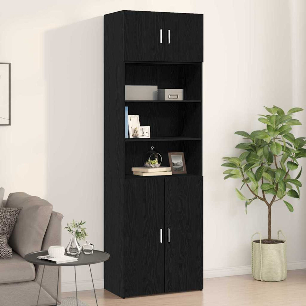 Vidaxl Wall Cabinet Black Oak 70 X 42.5 X 40 Cm Engineered Wood