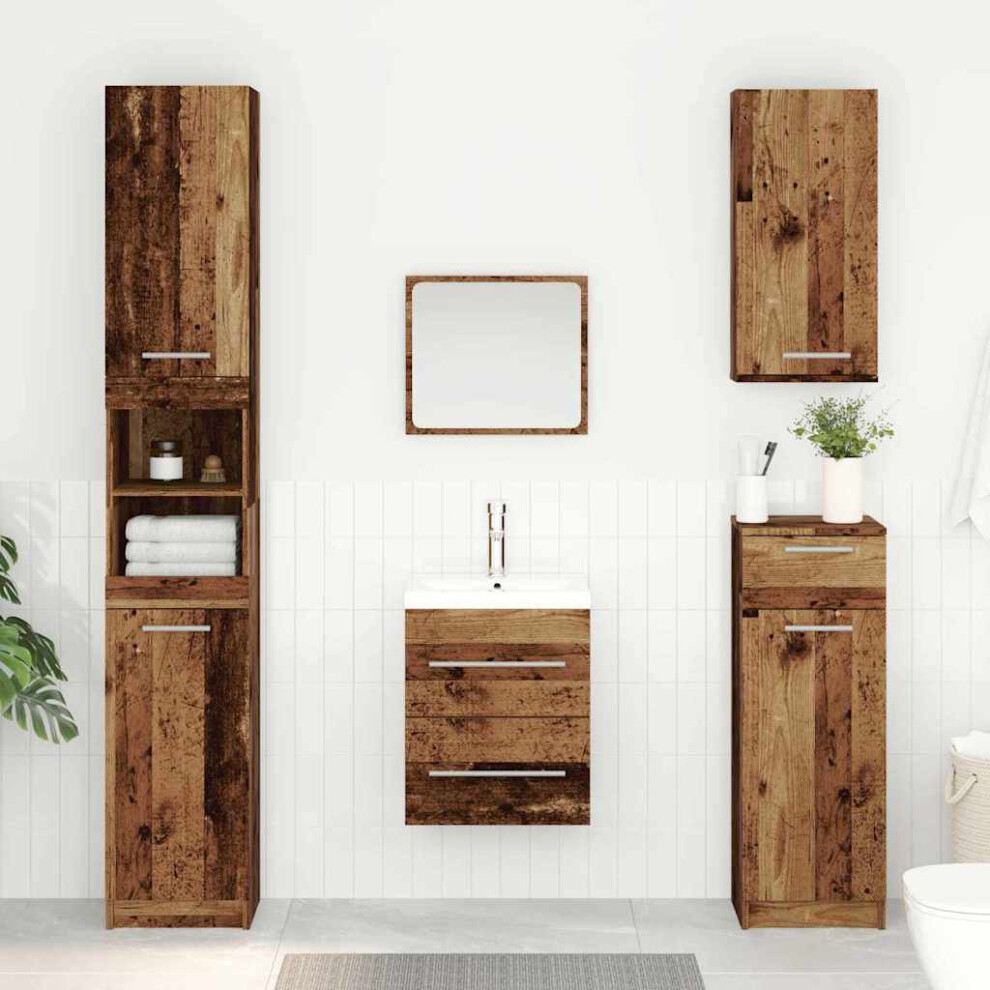 Vidaxl Sink Cabinet Old Wood 38.5 X 41 X 48 Cm Engineered Wood
