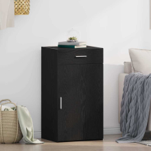vidaXL Sideboard with Drawer Black Oak 50 x 42.5 x 93 cm