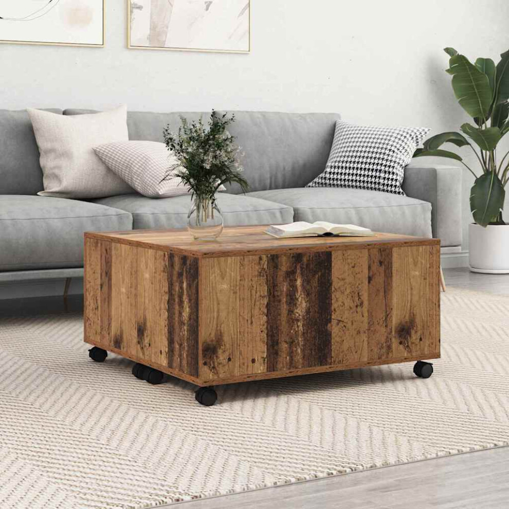 Vidaxl Coffee Table Old Wood 75 X 75 X 38 Cm Engineered Wood