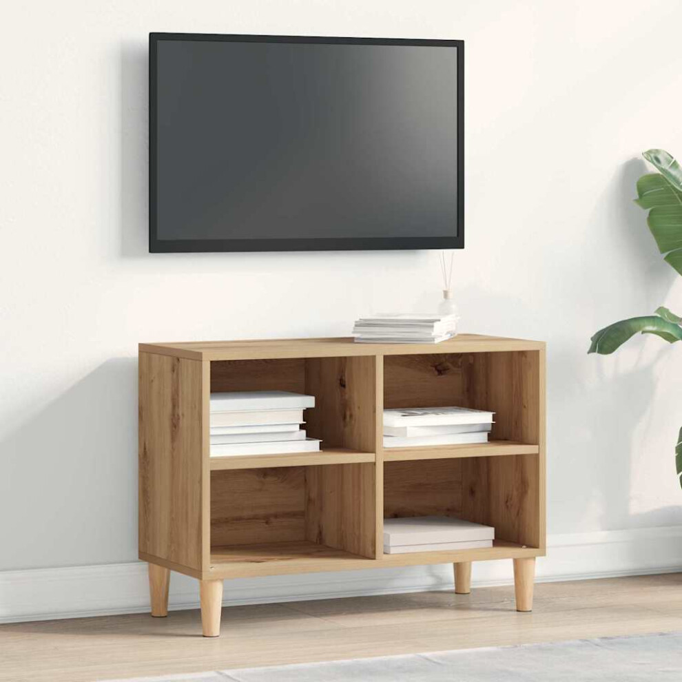 VIDAXL TV Cabinet in Artisan Oak Engineered Wood 69.5 x 30 x 50 cm Brown Media Storage Unit - Image 2
