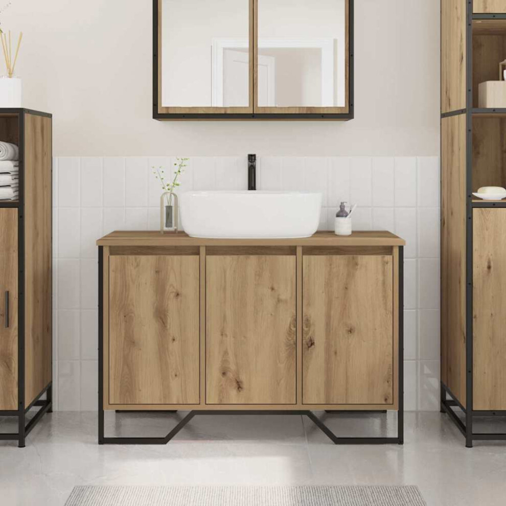 Vidaxl Sink Cabinet Other Artisan Oak 91 X 35 X 60 Cm Engineered Wood