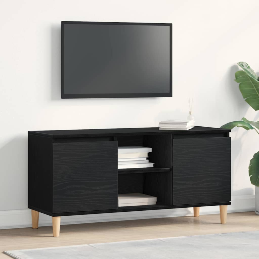 Vidaxl Tv Cabinet Black Oak 102 X 35 X 50 Cm Engineered Wood