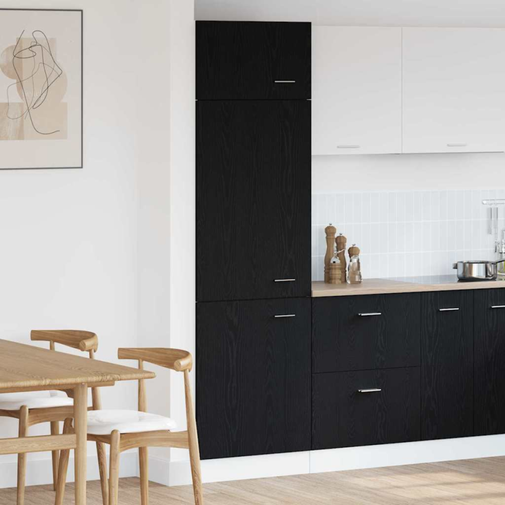 Vidaxl Hanging Cabinet Lyon Black Oak 60 X 31 X 207 Cm Engineered Wood