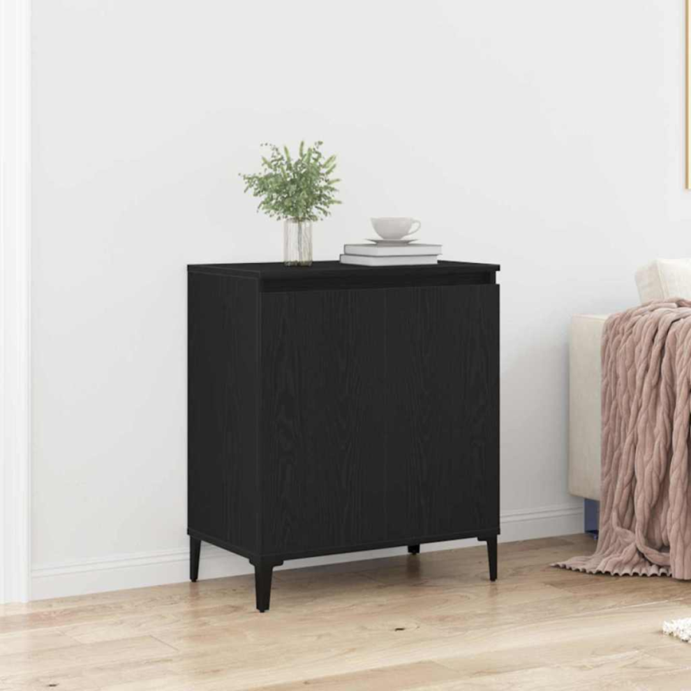 Vidaxl Sideboard Black Oak 60 X 35 X 70 Cm Engineered Wood