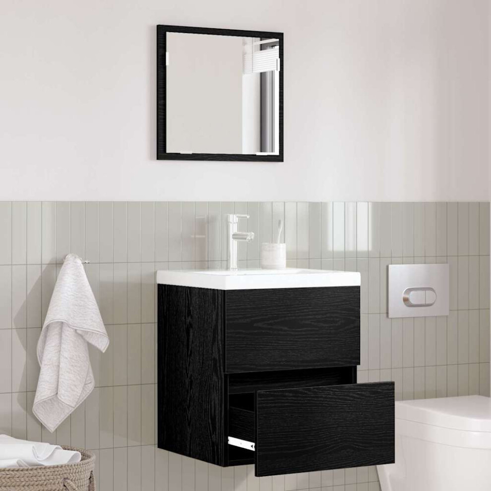 Vidaxl Bathroom Cabinet Oak 41 X 38.5 X 45 Cm Engineered Wood Black