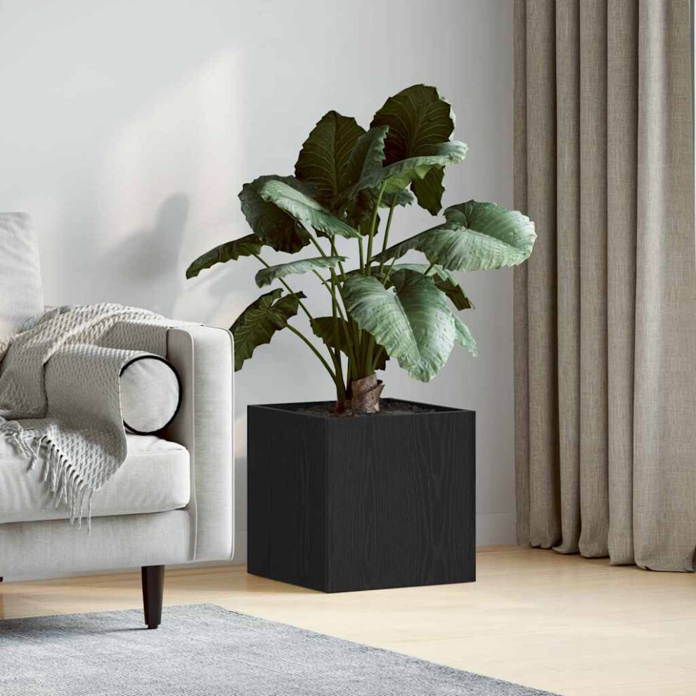 Vidaxl Planter Box Black Oak 40 X 38.5 X 40 Cm Engineered Wood