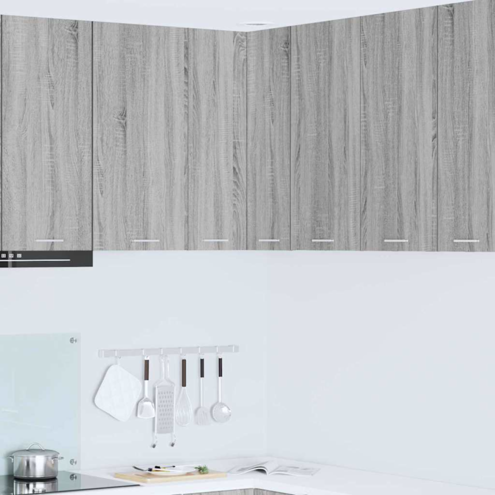Vidaxl Hanging Cabinet Grey Sonoma And White 57 X 57 X 80 Cm