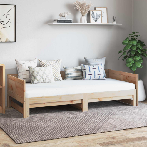 VidaXL vidaXL Pull-out Day Bed Natural 180 x 200 cm Solid Pine Wood