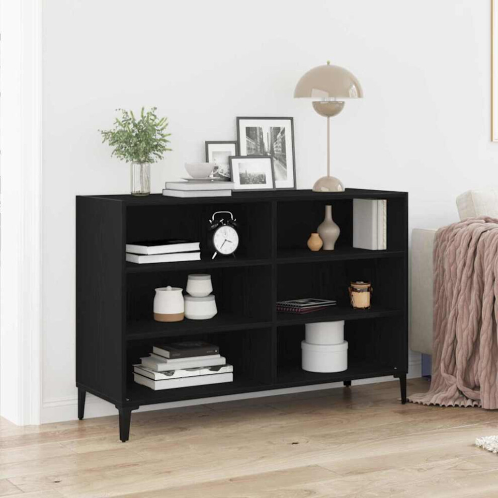 Vidaxl Sideboard Black Oak 103.5 X 35 X 70 Cm Engineered Wood