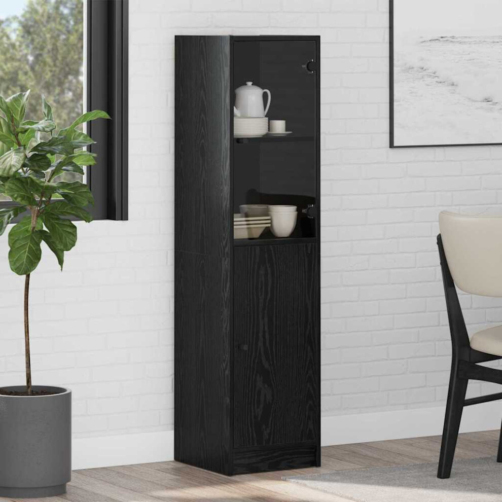 Vidaxl Highboard Oak 35 X 37 X 142 Cm Engineered Wood Black