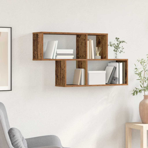 VidaXL vidaXL Wall Shelf with Shelf Wall-mounted Brown Engineered Wood