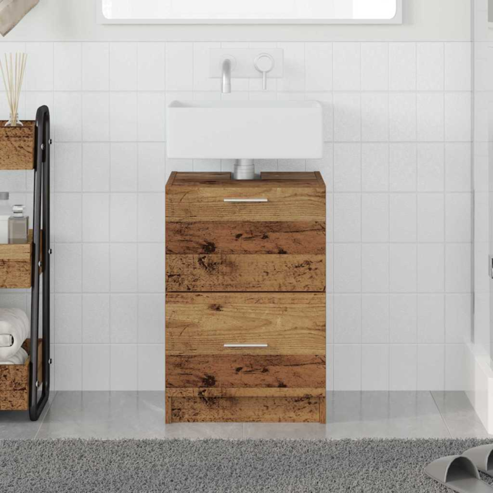 Vidaxl Bathroom Cabinet Old Wood 40 X 37 X 59 Cm Engineered Wood