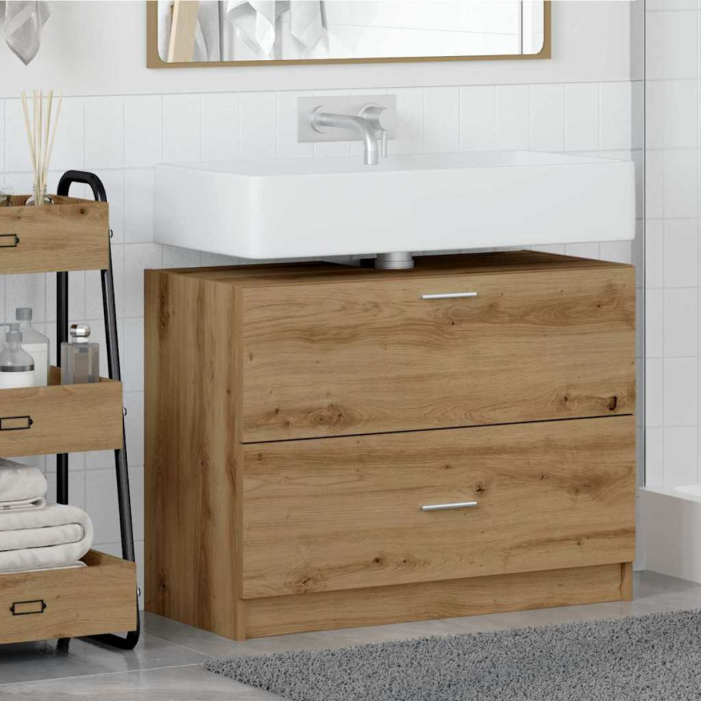 Vidaxl Bathroom Cabinet Artisan Oak 78 X 37 X 59 Cm Engineered Wood