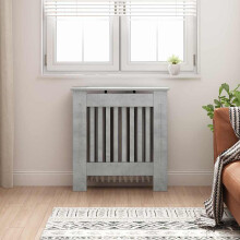 vidaXL Radiator Cover Concrete Grey 78 x 19 x 81.5 cm Engineered Wood