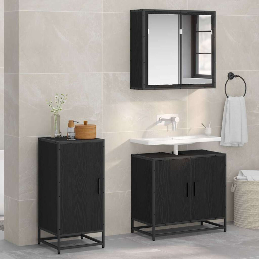 Vidaxl Sideboard Oak 35.5 X 35 X 76 Cm Black