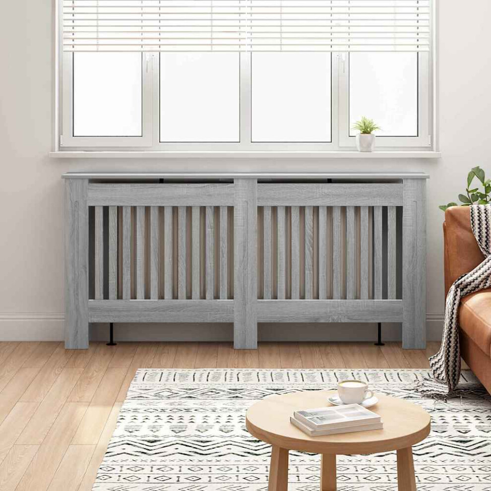 Vidaxl Radiator Cover Grey Sonoma 172 X 19 X 81.5 Cm Engineered Wood