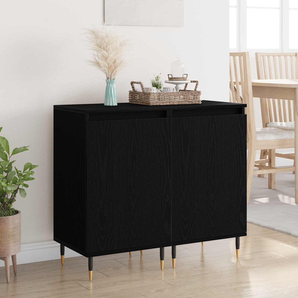 Vidaxl Sideboard 2 Pcs Oak 40 X 35 X 70 Cm Black