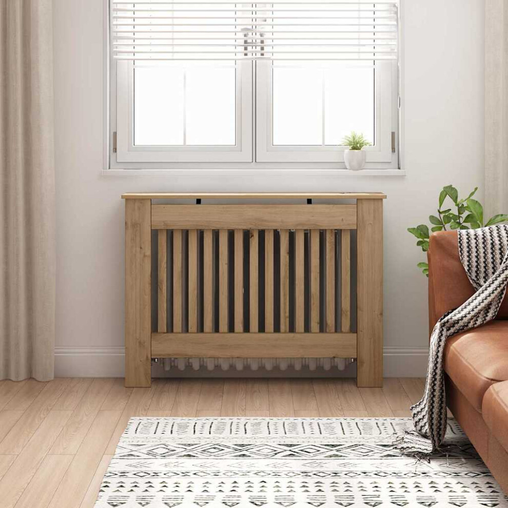 Vidaxl Radiator Cover Artisan Oak 112 X 19 X 81.5 Cm Engineered Wood