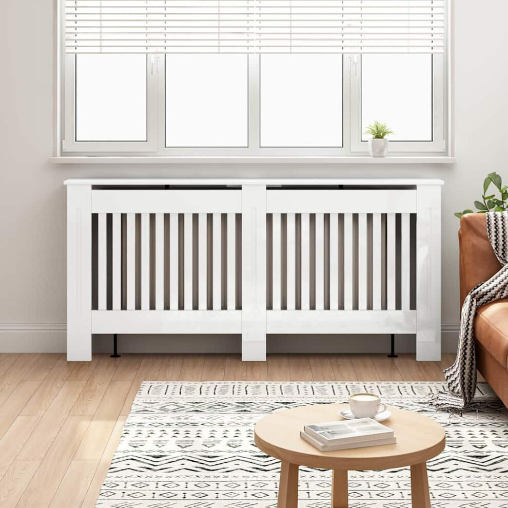 Vidaxl Radiator Cover High Gloss White 172 X 19 X 81.5 Cm