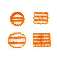 4Pcs Funny Cookie Cutters Baking Biscuit Plastic Moulds Set with Fun Irreverent Phrases for Home DIY