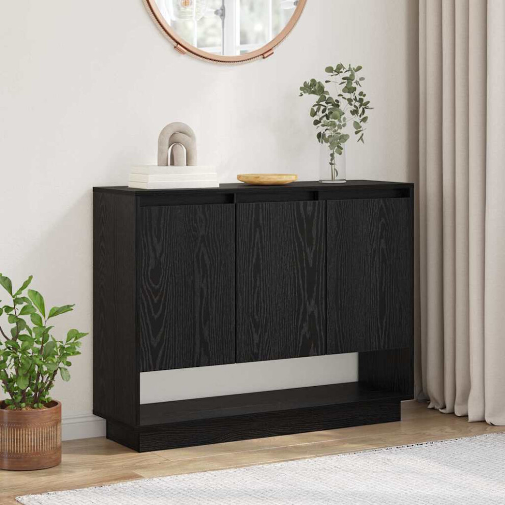 Vidaxl Sideboard Oak 97 X 29 X 75 Cm Engineered Wood Black