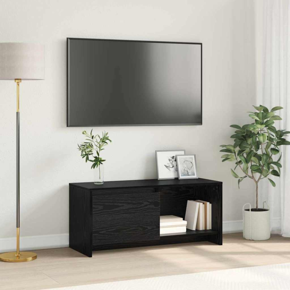 Vidaxl Tv Cabinet Set Black Oak 90 X 35 X 40 Cm Engineered Wood
