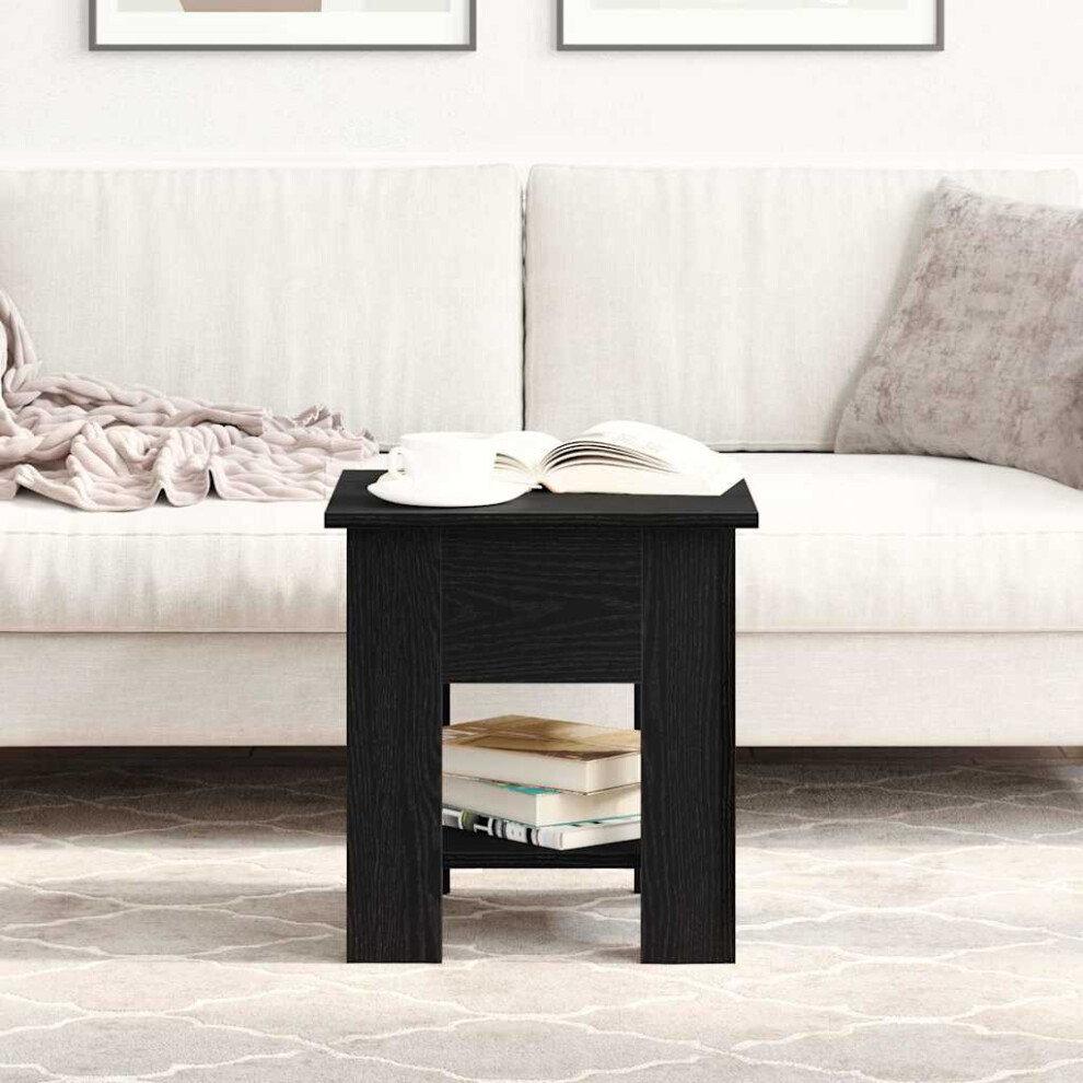 Vidaxl Coffee Table Black Oak 40 X 40 X 42 Cm Engineered Wood