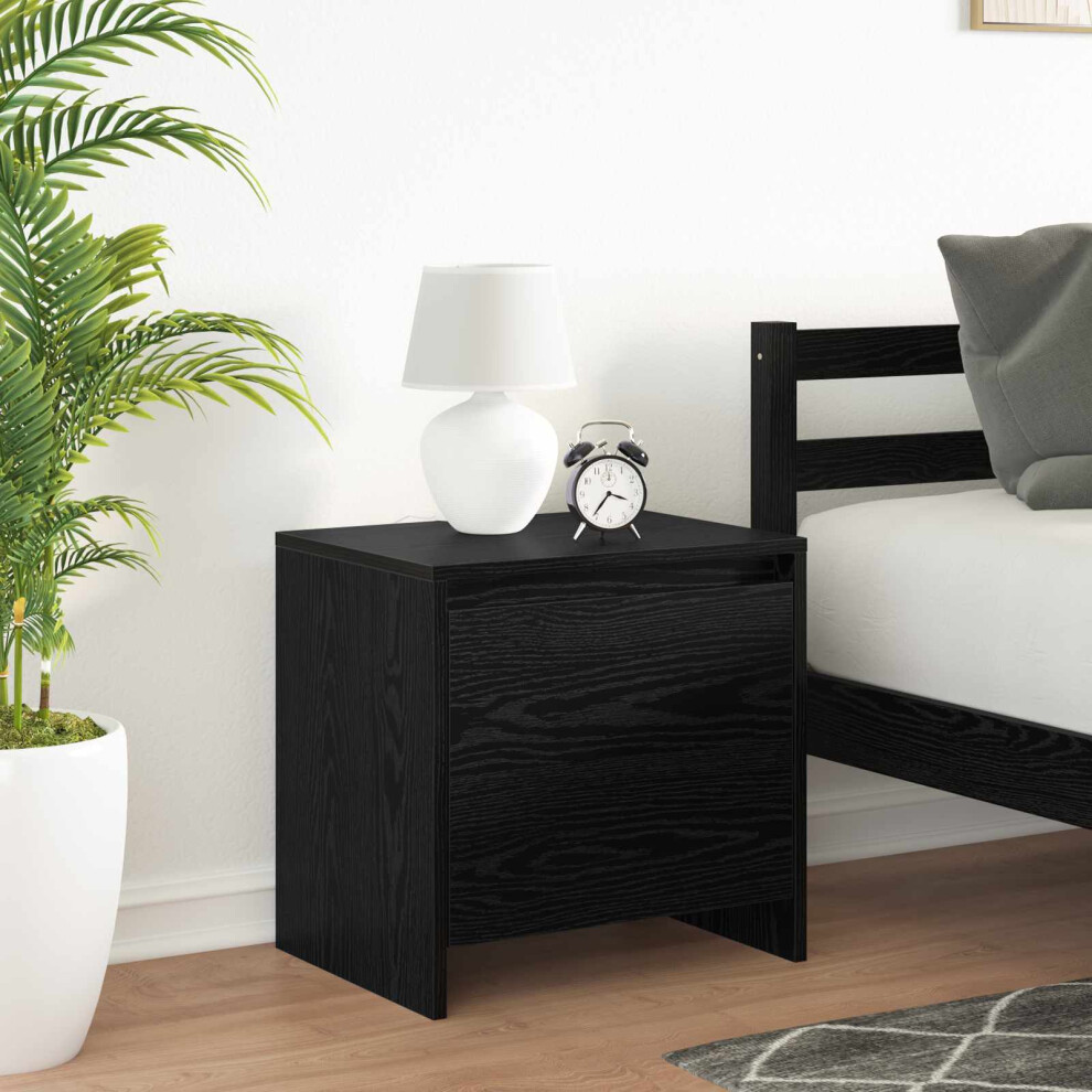 Vidaxl Bedside Cabinet Oak 45 X 34 X 44.5 Cm Engineered Wood Black