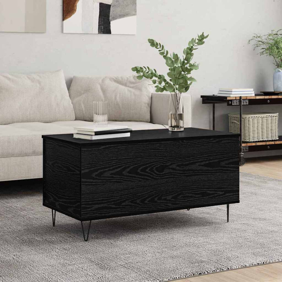 Vidaxl Coffee Table Black Oak 90 X 44.5 X 45 Cm Engineered Wood Black,Brown