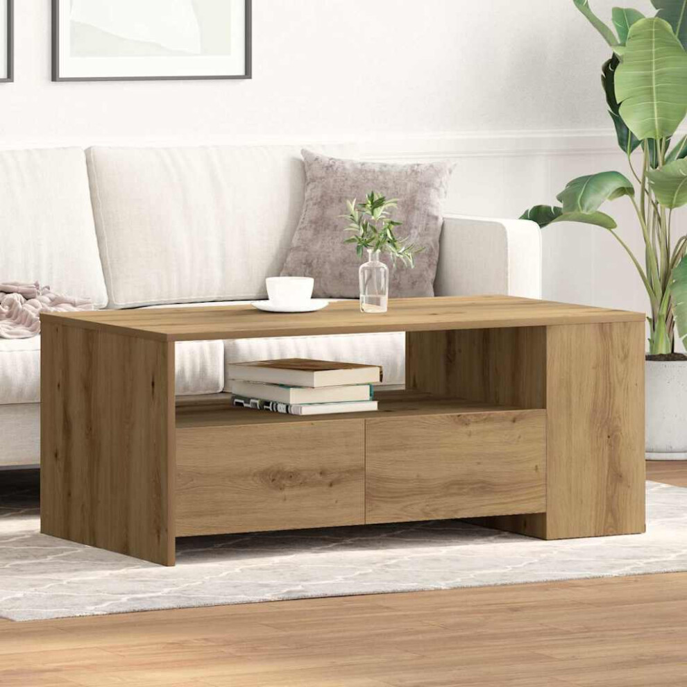 Vidaxl Coffee Table Artisan Oak 102 X 55 X 43.5 Cm Engineered Wood